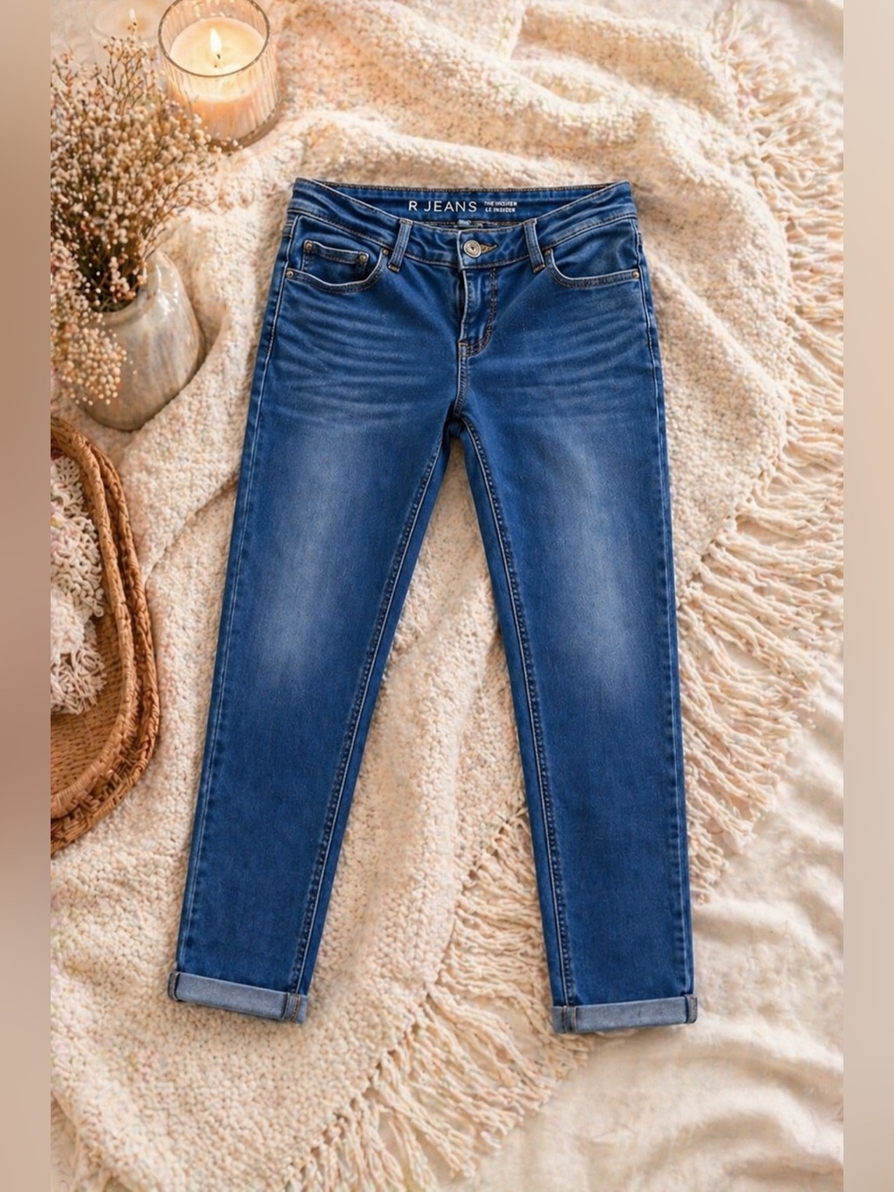 Reitmans Midwash Blue Ankle Slim Jeans